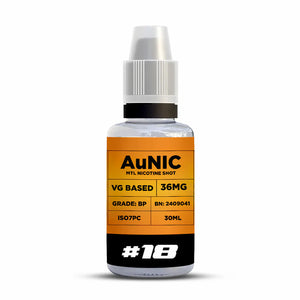 AuNic 18mg Freebase Nicotine Shot (VG) (30ml)